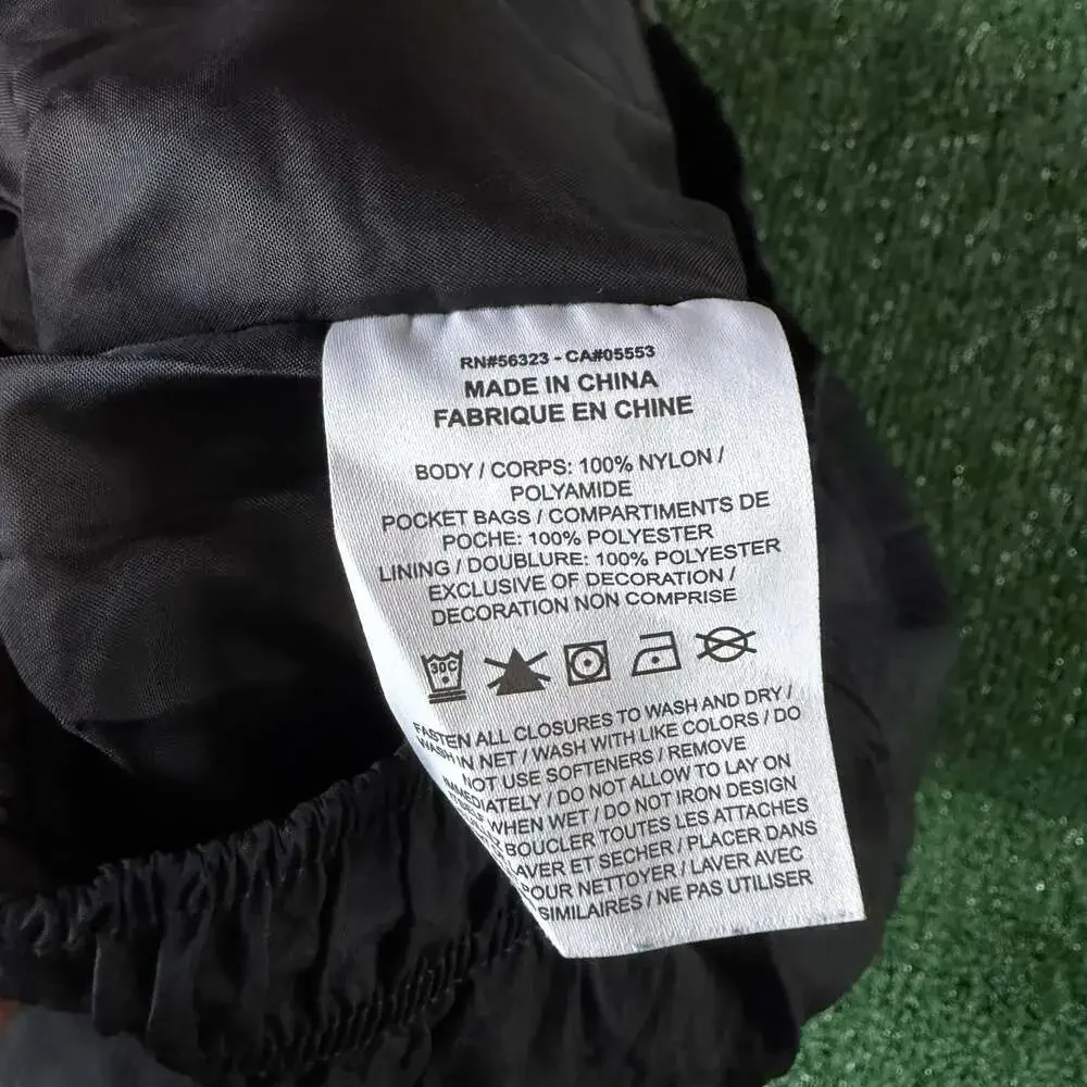 Y2K Nike Air Jordan Track Pants Baggy Streetwear Black Gray Embroidered